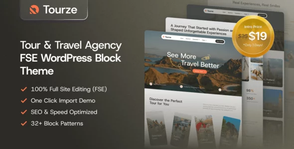 Tourze - Tour & Travel Agency Gutenverse FSE WordPress Block Theme