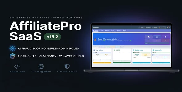 AffiliatePro SaaS - AI-Powered Enterprise Affiliate & Multi-Vendor Engine (17-Layer Fraud Defense)
