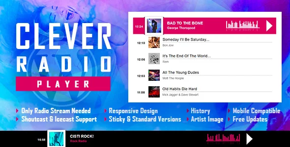CLEVER - HTML5 Radio Player with History - Shoutcast and Icecast - WordPress Plugin