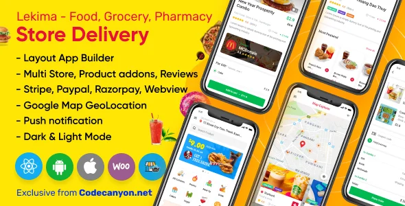 Lekima - Store Delivery Full React Native Application for Wordpress WooCommerce