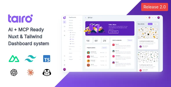 Tairo - Multipurpose Nuxt Tailwind CSS Dashboard System