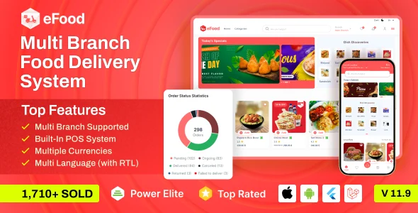 eFood - Food Delivery App with Laravel Admin Panel + Delivery Man App