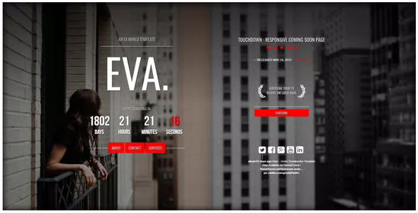 EVA - Responsive Coming Soon Page