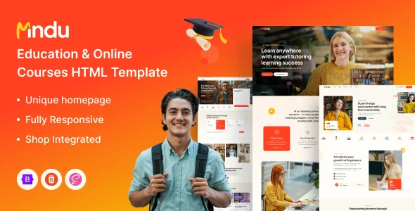 Mindu - College, School & Online Courses HTML Template