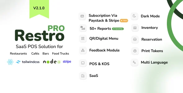 RestroPro SaaS - Restaurant POS Software React Node.js Script