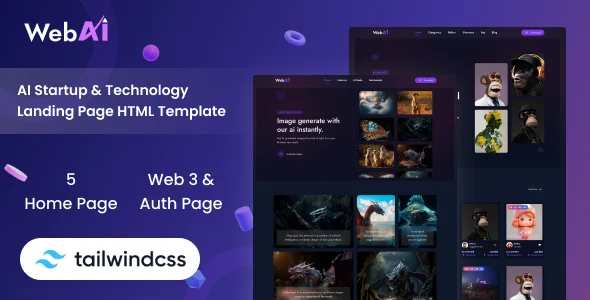 WebAi - AI Startup & Technology Tailwind CSS Landing Template