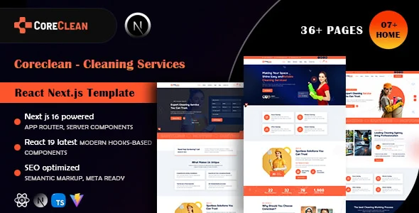 Coreclean - Cleaning Services React Next.js Template