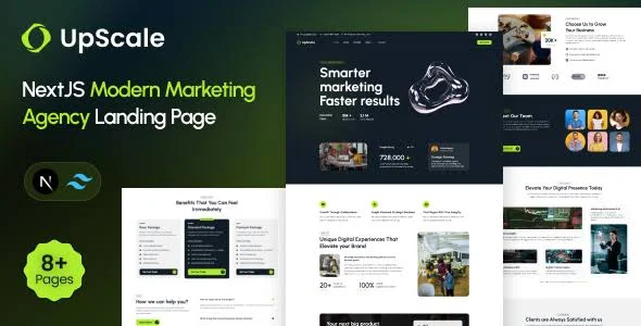 UpScale - NextJS Modern Marketing Agency Landing Page Template